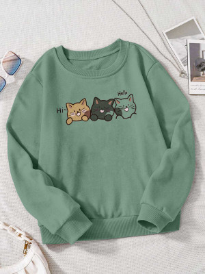 HK CREATION Full Sleeve Graphic Print Women Sweatshirt