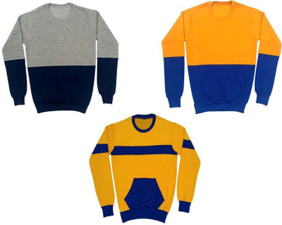 AE Trends Full Sleeve Color Block, Solid Boys Sweatshirt