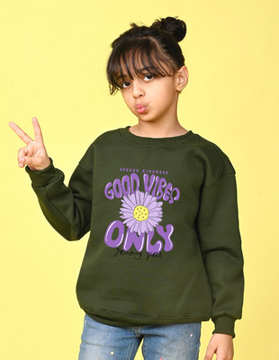 Nusyl Full Sleeve Graphic Print Girls Sweatshirt
