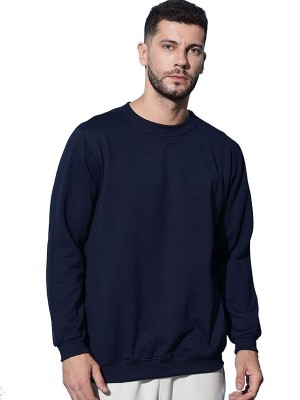 Emavic Solid Round Neck Casual Men Dark Blue Sweater