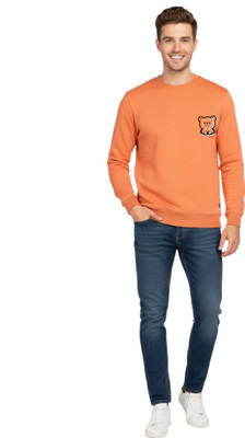Super Weston Full Sleeve Solid, Graphic Print Men Sweatshirt