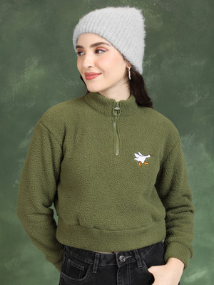 Tokyo Talkies Full Sleeve Embroidered Women Sweatshirt