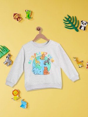NautiNati Full Sleeve Animal Print Baby Boys Sweatshirt