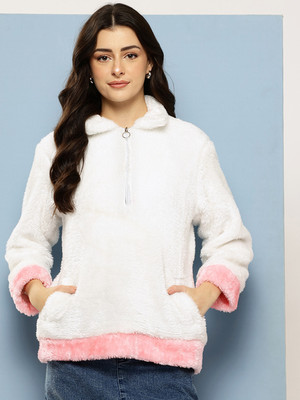 MUHURATAM Full Sleeve Self Design Women Sweatshirt