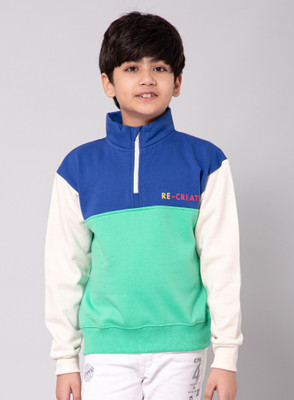 Alan Jones Full Sleeve Color Block Boys Sweatshirt