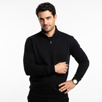 Crossbone Full Sleeve Solid Men Sweatshirt