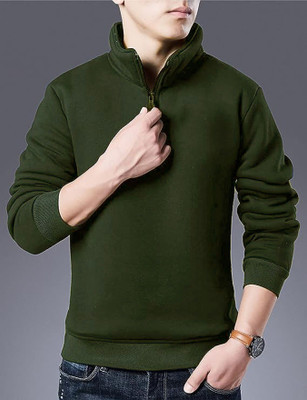 Parona 3/4th Sleeve Solid Men Sweatshirt