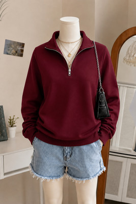 Fashion And Youth Full Sleeve Solid Women Sweatshirt
