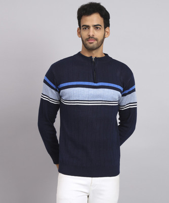 TWOCRAZIIE Full Sleeve Striped Men Sweatshirt