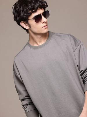 Roadster Full Sleeve Solid Men Sweatshirt