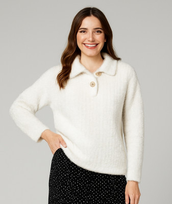 Wineberry Full Sleeve Self Design Women Sweatshirt