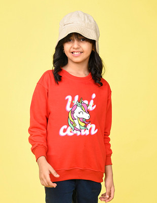 Nusyl Full Sleeve Graphic Print Girls Sweatshirt