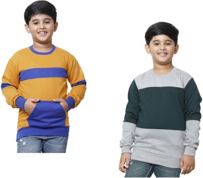 MTI FASHIONS Full Sleeve Color Block Boys Sweatshirt