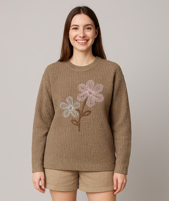 Wineberry Full Sleeve Self Design Women Sweatshirt