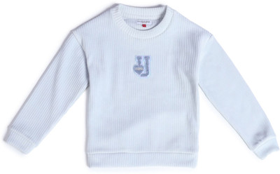 U.S. POLO ASSN. Full Sleeve Embroidered, Striped Girls Sweatshirt
