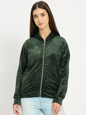 Camey Full Sleeve Self Design Women Sweatshirt