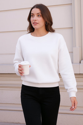 HouseOfCommon Full Sleeve Solid Women Sweatshirt