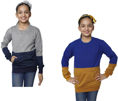 KAVYA Full Sleeve Solid Girls Sweatshirt