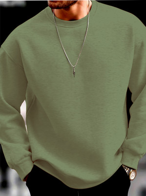 KAJARU Full Sleeve Solid Men Sweatshirt