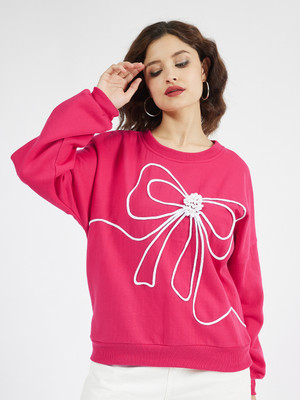 ATHENA Full Sleeve Embroidered Women Sweatshirt