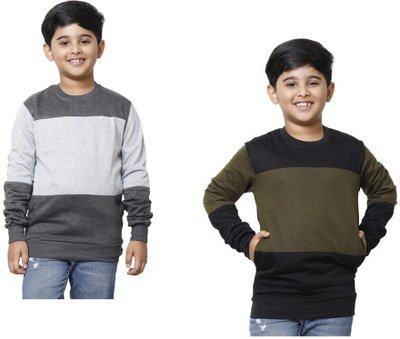 AE Trends Full Sleeve Color Block Boys Sweatshirt
