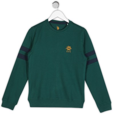 U.S. POLO ASSN. Full Sleeve Solid Baby Boys Sweatshirt