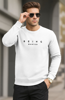 BEING WANTED Full Sleeve Self Design Men Sweatshirt