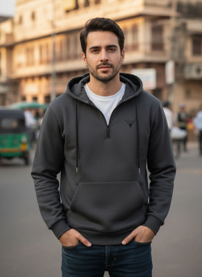 INDICLUB Full Sleeve Self Design Men Sweatshirt