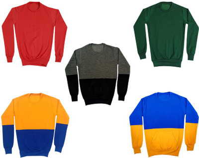 Indistar Full Sleeve Color Block Boys Sweatshirt