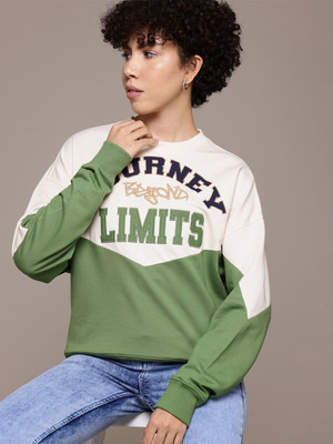 Roadster Full Sleeve Color Block Women Sweatshirt