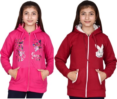 RIYA TRADING Full Sleeve Printed, Embellished Girls Sweatshirt