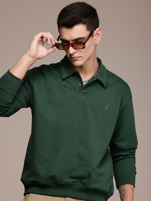Roadster Full Sleeve Solid Men Sweatshirt