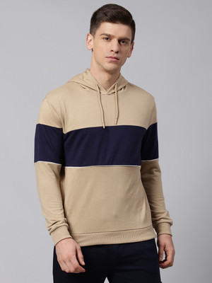 Dennis Lingo Men Full Sleeve Color Block Hooded Sweatshirt For Rs. 299 @ 90 %