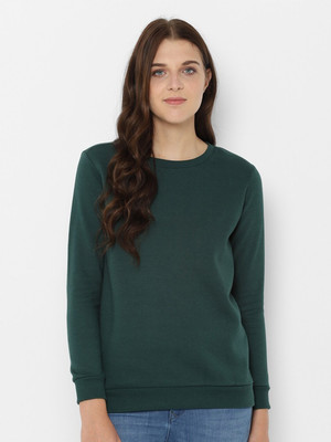 Earthstick Full Sleeve Solid Women Sweatshirt