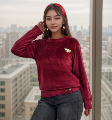 NEYSA Full Sleeve Solid Girls Sweatshirt