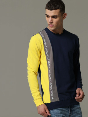 Estilocus Full Sleeve Color Block Men Sweatshirt