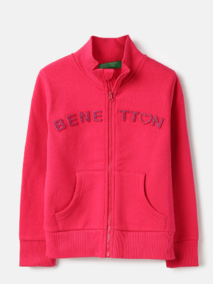 United Colors of Benetton Full Sleeve Embroidered Baby Girls Sweatshirt