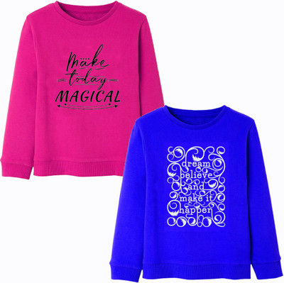 Naughty Little Full Sleeve Graphic Print Girls Sweatshirt