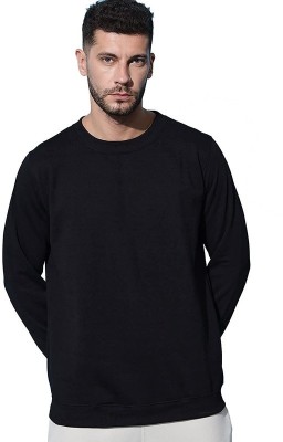 Emavic Solid Round Neck Casual Men Black Sweater
