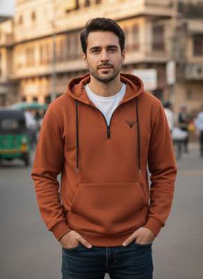 INDICLUB Full Sleeve Self Design Men Sweatshirt
