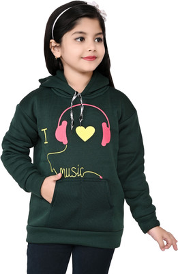 N C FASHION Full Sleeve Printed Girls Reversible Sweatshirt