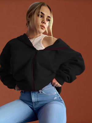 Kasendra Full Sleeve Solid Women Sweatshirt