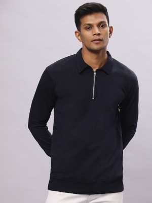 N AND J Full Sleeve Solid Men Sweatshirt