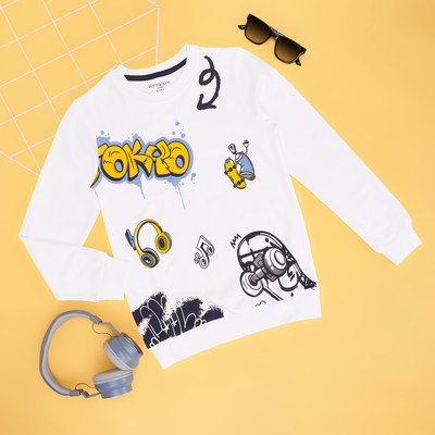 Pantaloons Junior Full Sleeve Solid Boys Sweatshirt