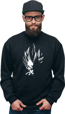 Joy nd Happinness Printed Hooded Neck Casual Men Black, White Sweater