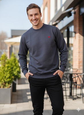 AAITHAN Full Sleeve Solid Men Sweatshirt