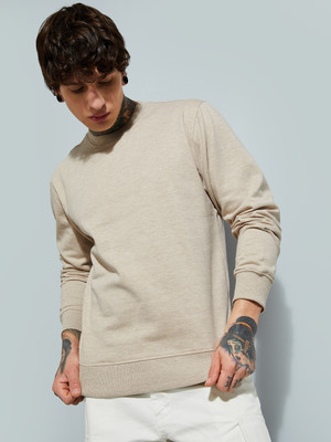 MAX Full Sleeve Self Design Men Sweatshirt