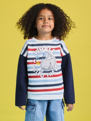 NautiNati Full Sleeve Self Design Baby Boys Sweatshirt