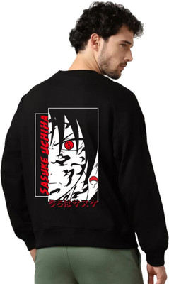 Joy nd Happinness Printed Hooded Neck Casual Men Black Sweater