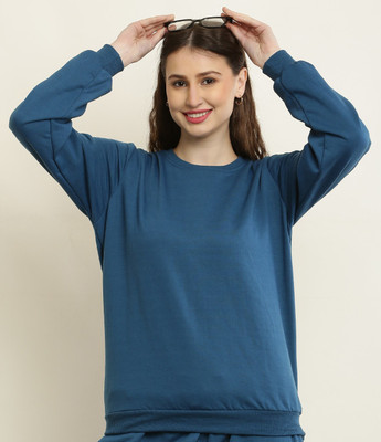 elegance redefined Full Sleeve Solid Women Sweatshirt